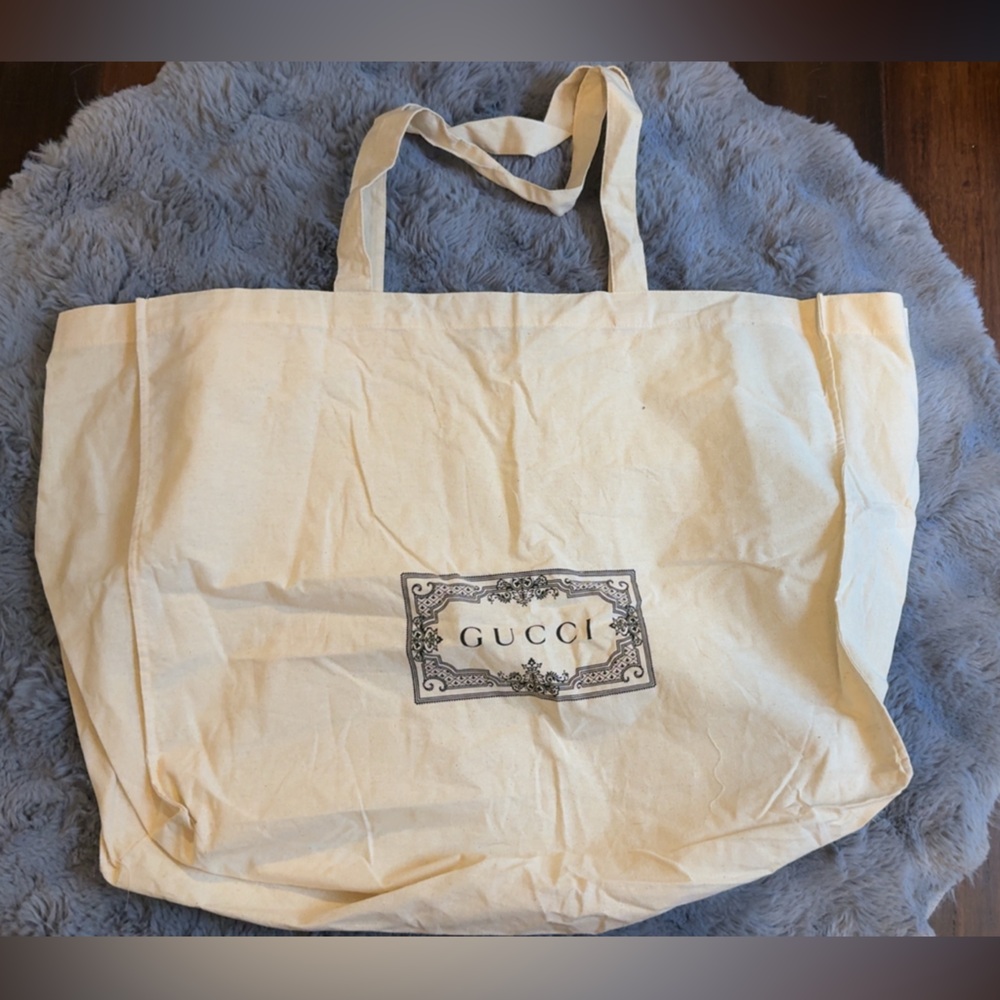 Gucci cotton canvas tote bag